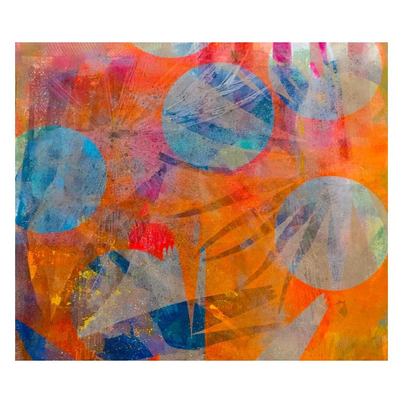 Abstract colorful circles on vivid background