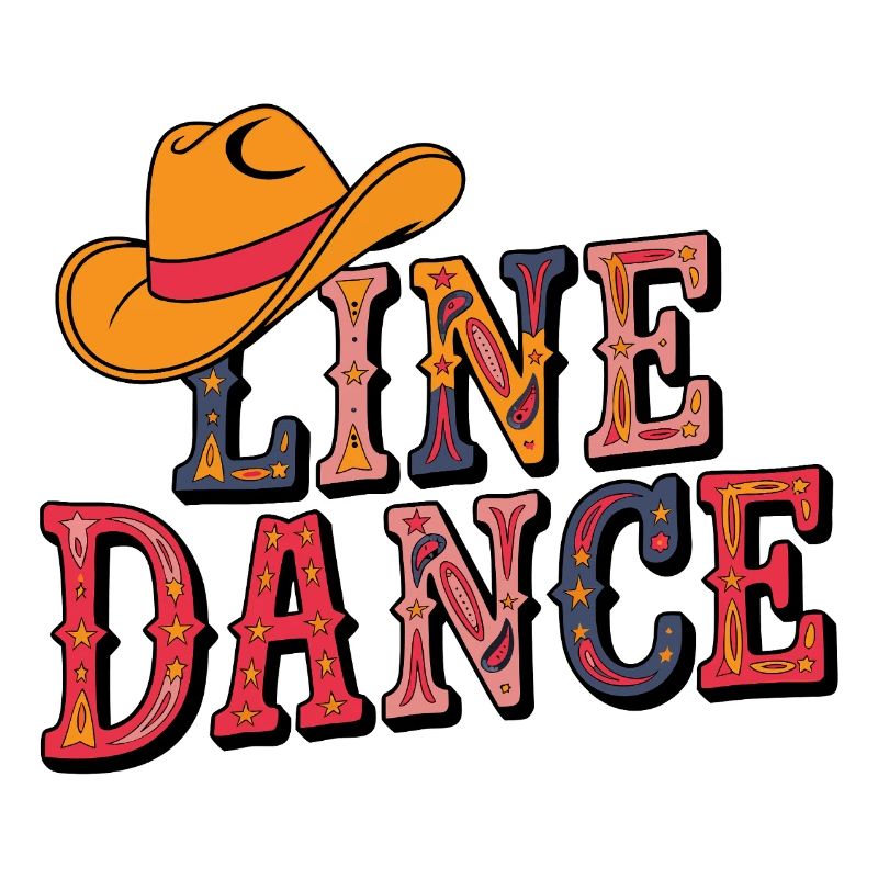 Line Dance Colors with Cowboy Hat