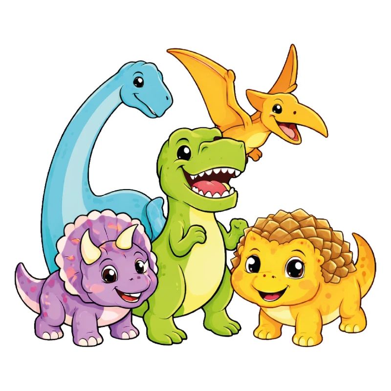 Niedliche Dino-Team