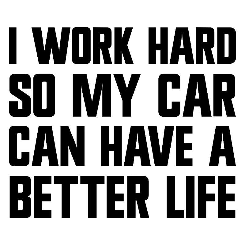 I'm working hard to make my car have a better life.