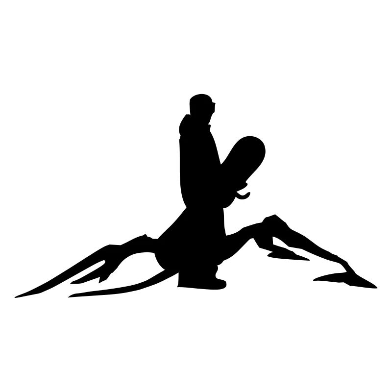 Snowboarder mit Berg