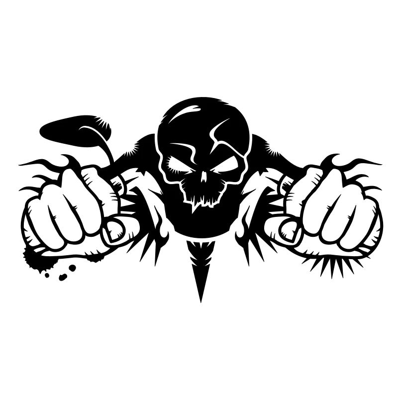 Totenschädel und Lenkerstange - Motorradfahrer