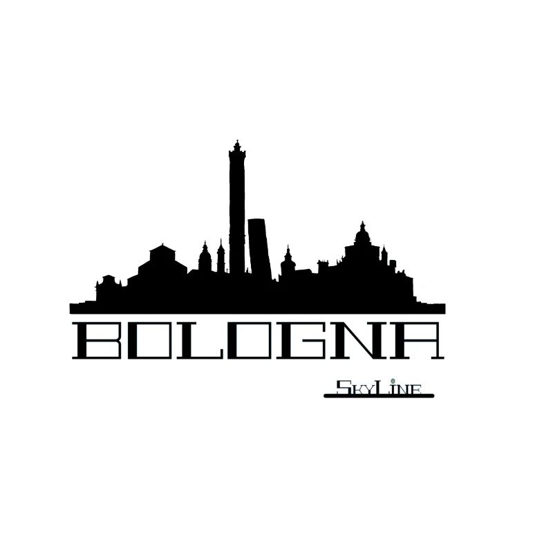Silhouette néon de la Skyline de Bologne