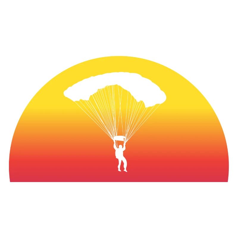 Saut en parachute aventureux au coucher du soleil