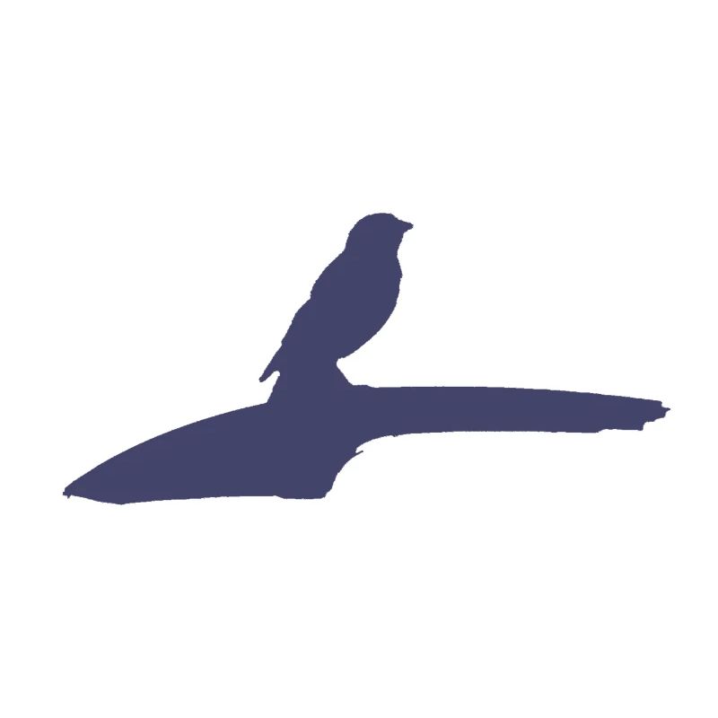 Minimalist bird illustration on tree