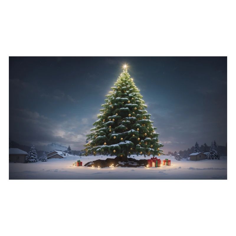 Winterlicher Weihnachtsbaum mit Geschenken