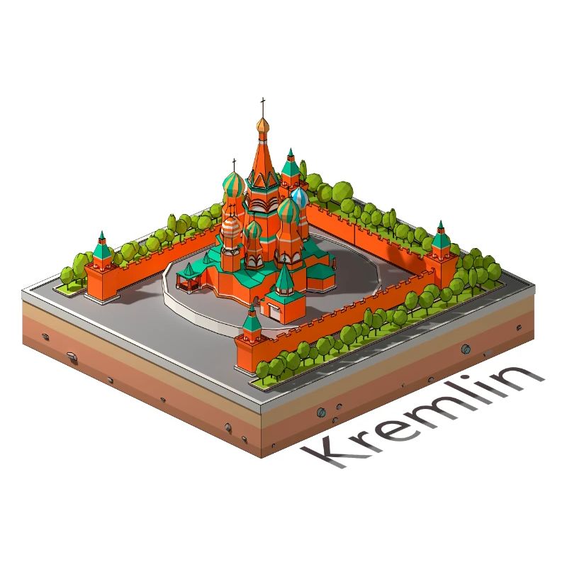 Low poly géométrique Le Kremlin