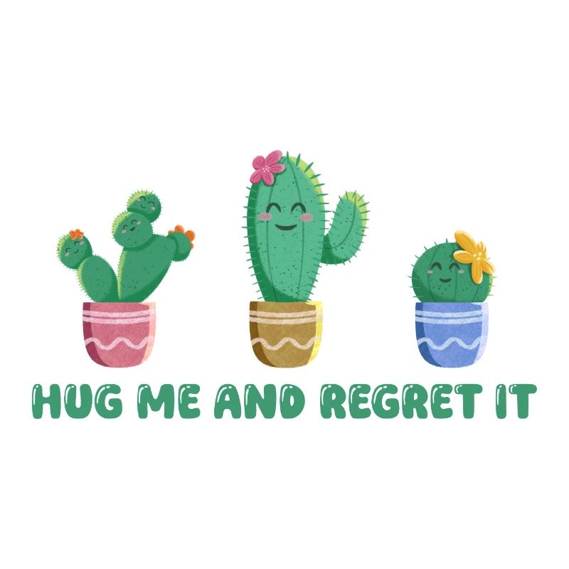 Cactus mignon avec un dicton amusant