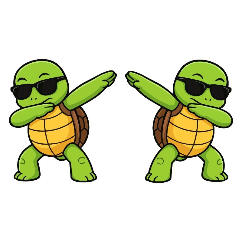 Dab turtle duo avec lunettes de soleil