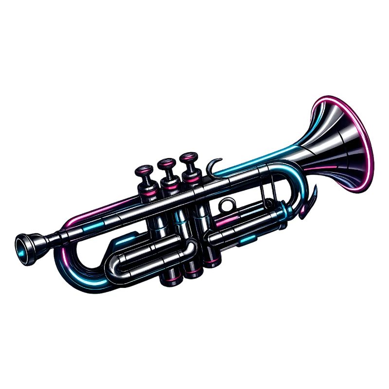 Conception moderne du musicien de trompette au néon