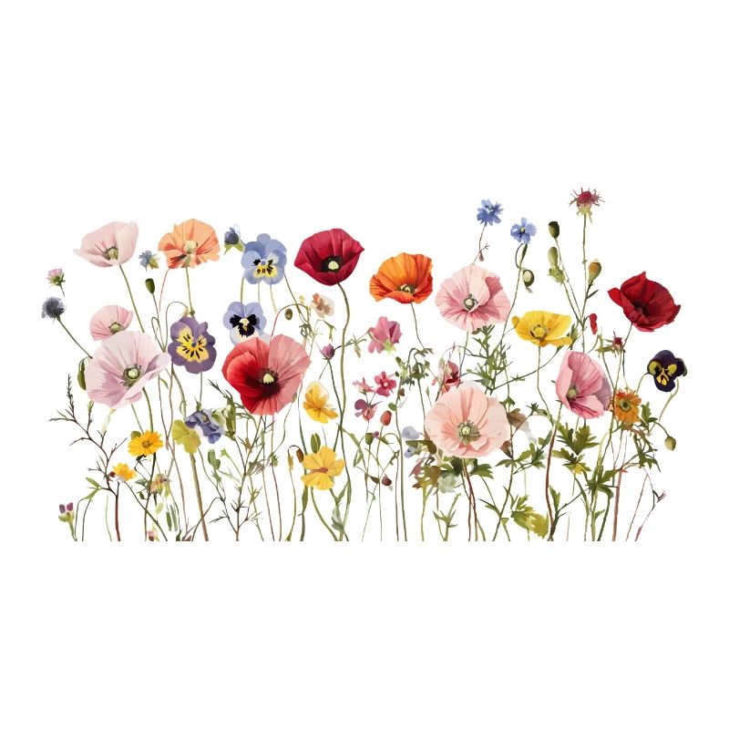 Prairie de fleurs sauvages – Fleurs d’aquarelle naturelles