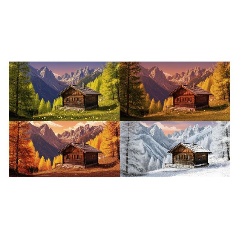 Cabane idylle dans la vallée de montagne