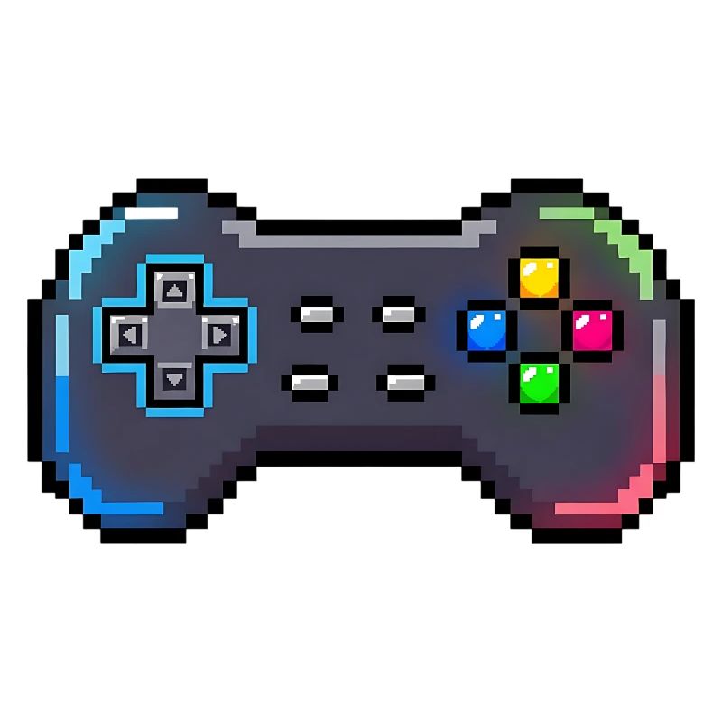 Manette rétro style Neon Pixel