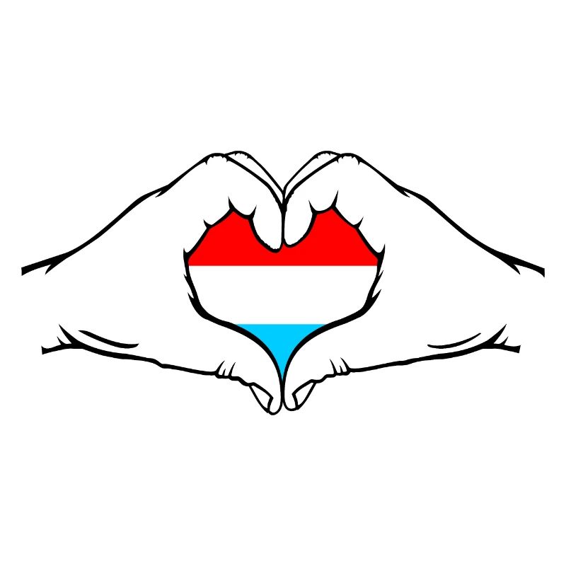 Drapeau du Luxembourg en forme de coeur