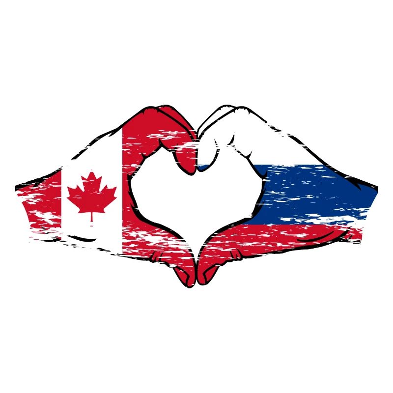 Canada Russie Forme de coeur avec des mains utilisées