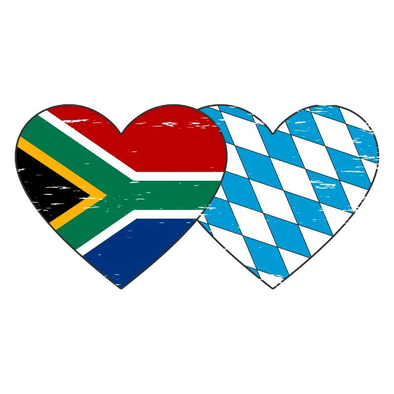 Afrique du Sud Drapeau de Bavière coeur utilisé