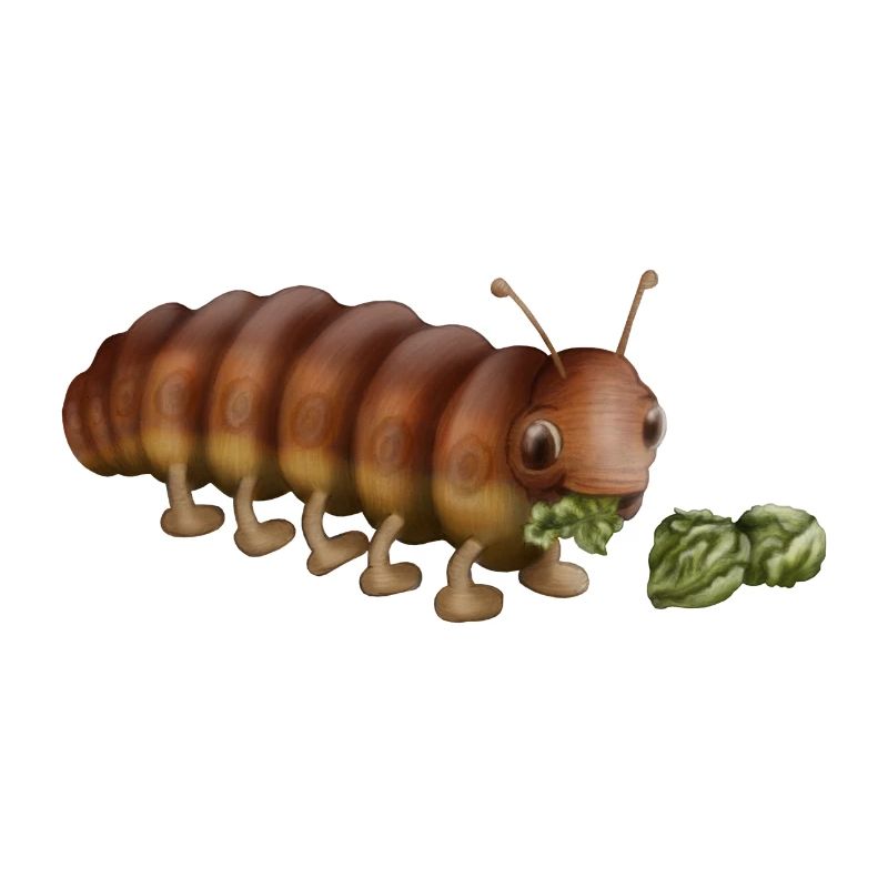 Chenille affamée
