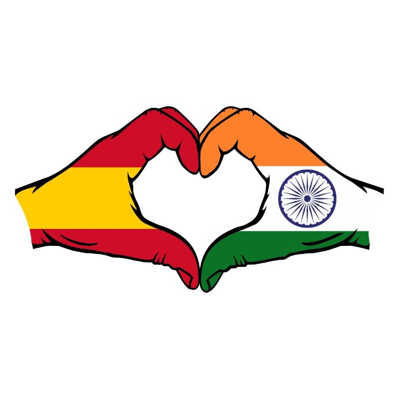 Espagne Inde mains en forme de cœur