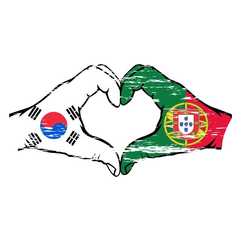 Corée du Sud Portugal Mains Forme de Coeur Utilisé