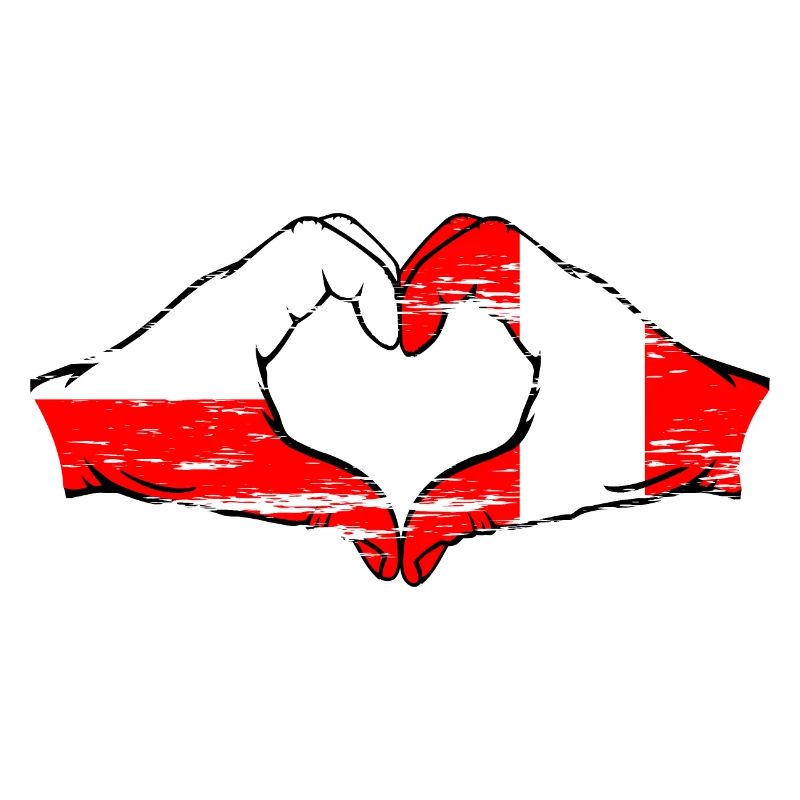 Pologne Pérou drapeau forme de coeur utilisé