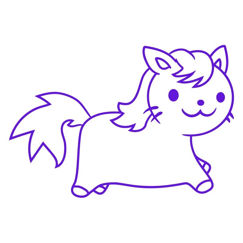 Kleine Pony Katze Gesicht Pferdchen Pferd Reitet