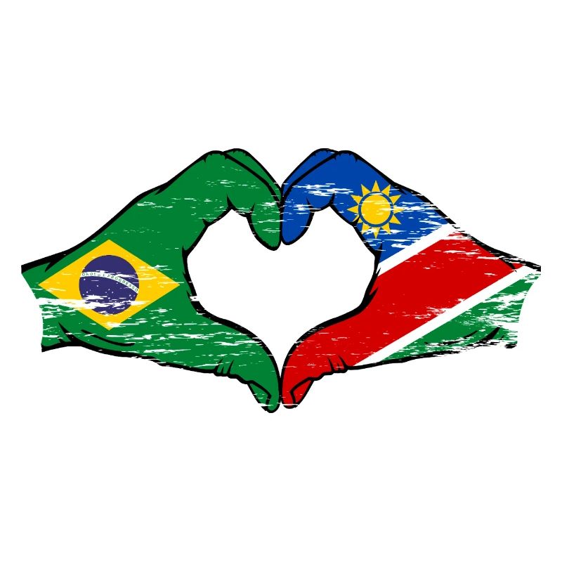 Brasilien Namibia Flagge Hände Herzform