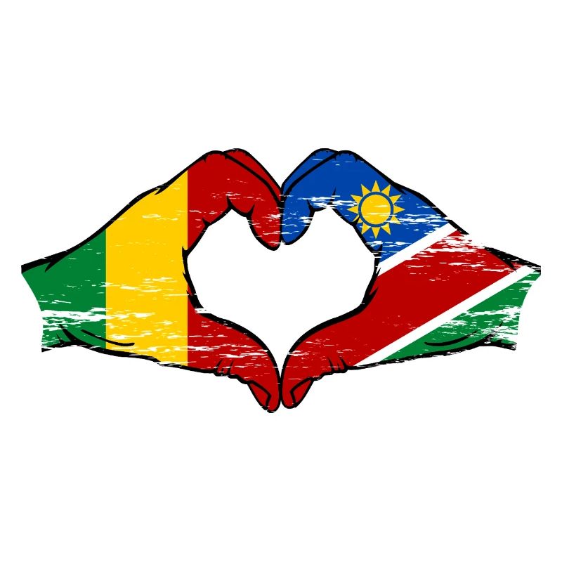 Mali Nairobi drapeau mains cœur utilisé