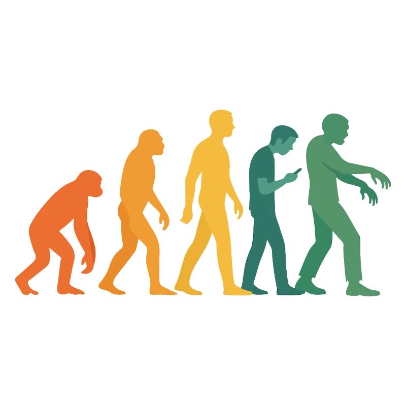 Evolution Silhouette Farbverlauf