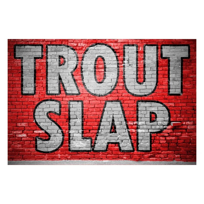 Trout Slap Ziegelsteinmauer Graffiti