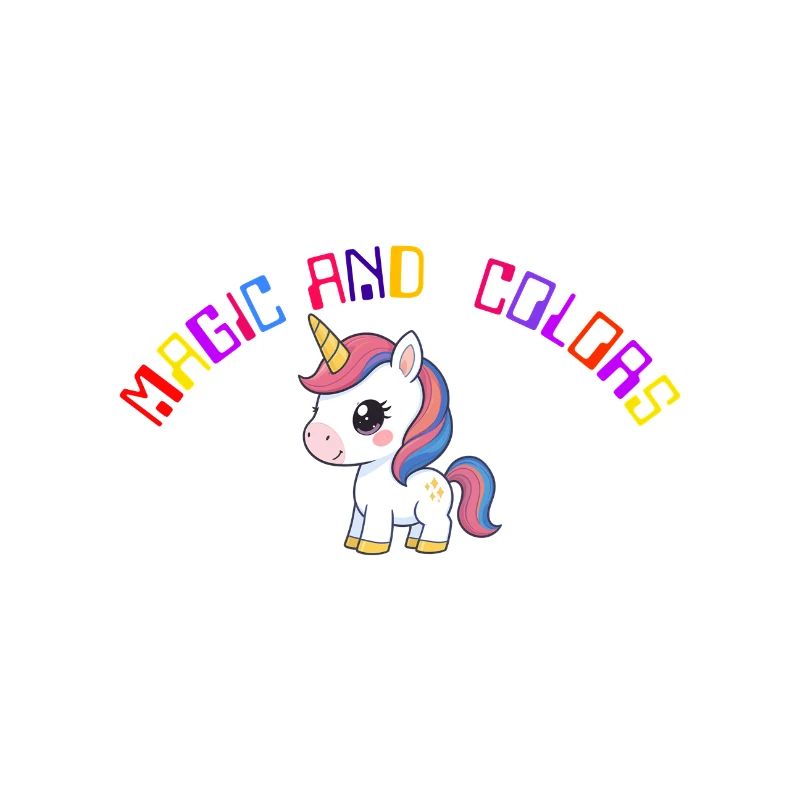 Bunte magische Einhorn-Illustration