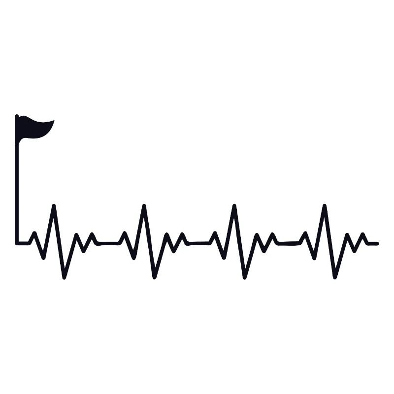 Golf Golfer Golf Golf Hole avec drapeau ECG Battement de cœur