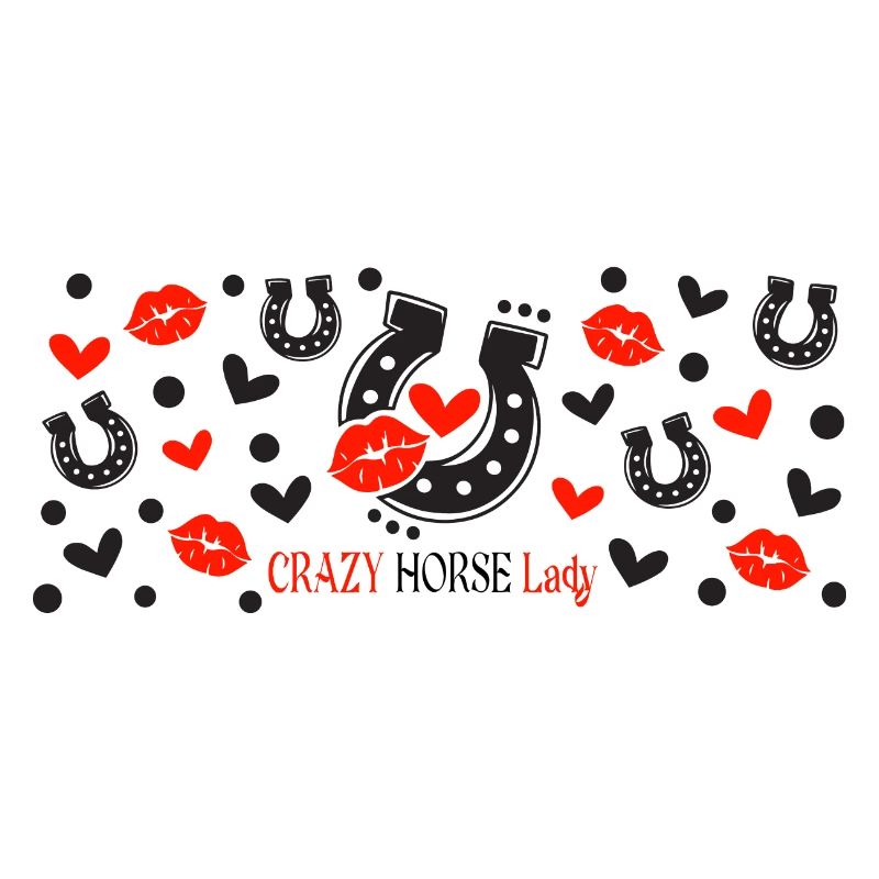 Crazy Horse Lady Black and Red Patterns