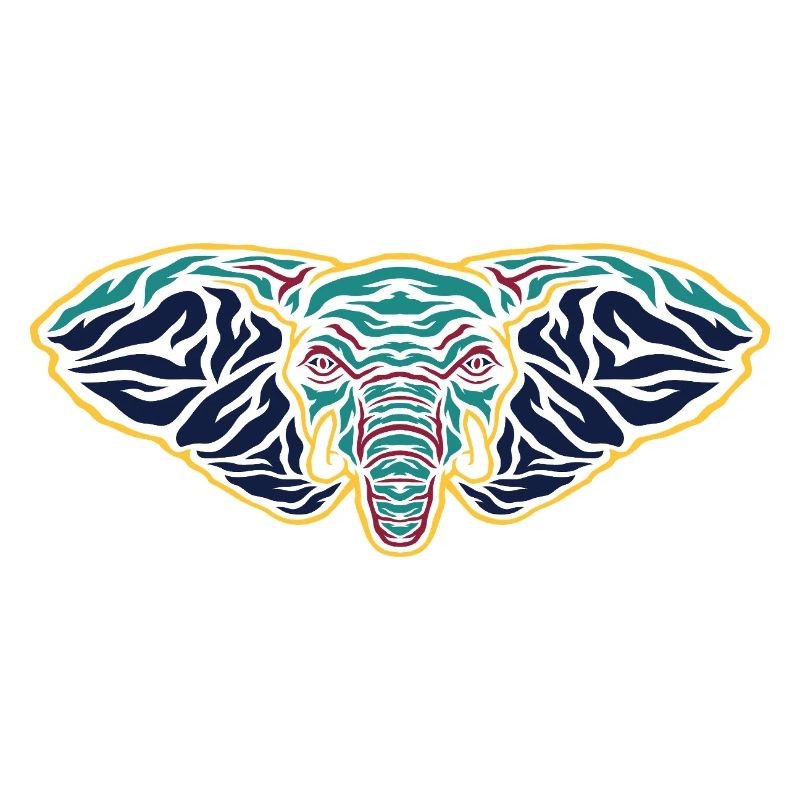 Tête d’éléphant psychédélique
