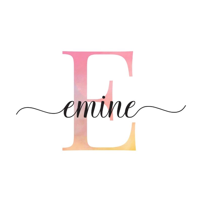 E| Monogramme | Nom | Emine |Aquarelle