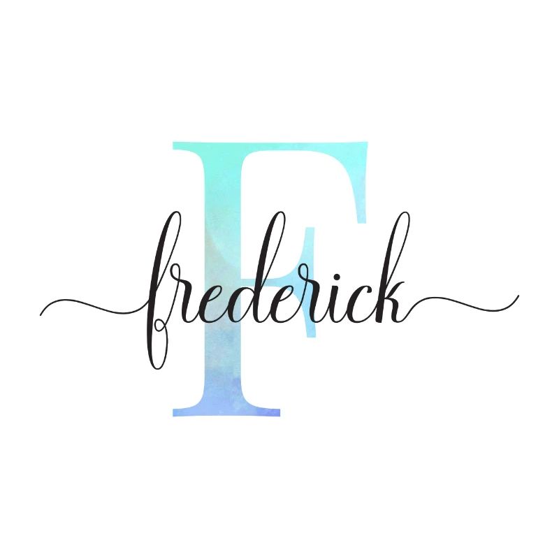 E| Monogramme | Nom | Frédéric | Aquarelle