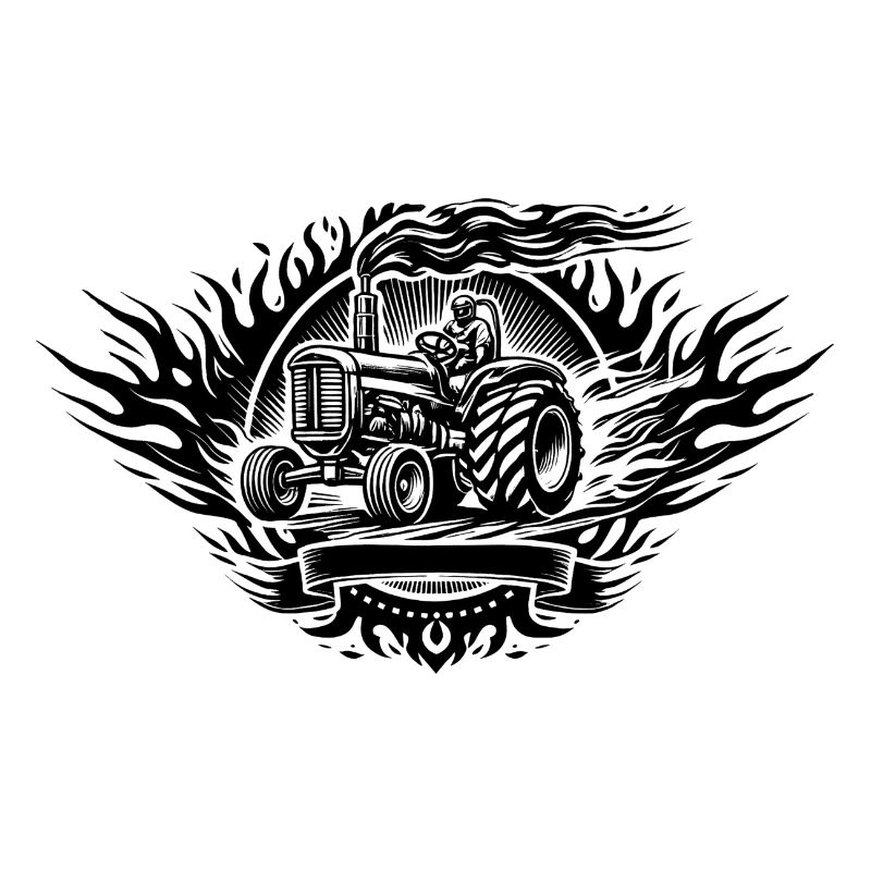 Logo de traction de tracteur