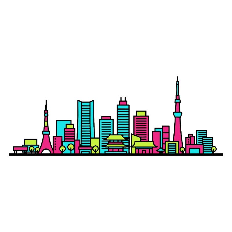 Tokyo City Skyline Skytree Tower Moderne Kunst