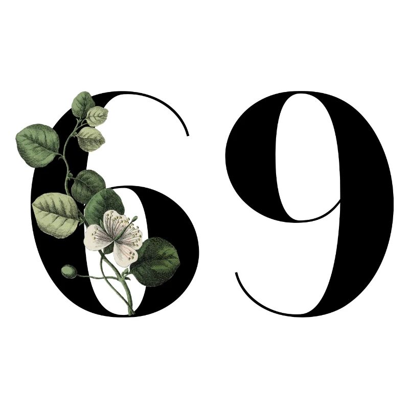 Nummer 69 Blumengrün - 69. Geburtstag Blumen