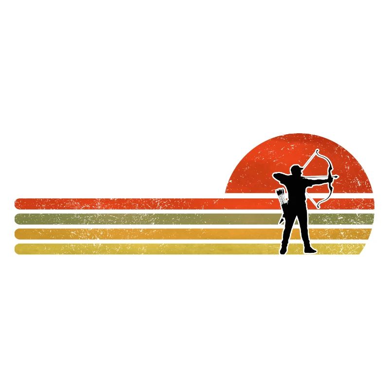 Silhouette rétro de Sunset Archer