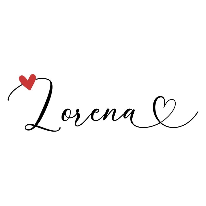 Lorena Surname First name Calligraphy Heart
