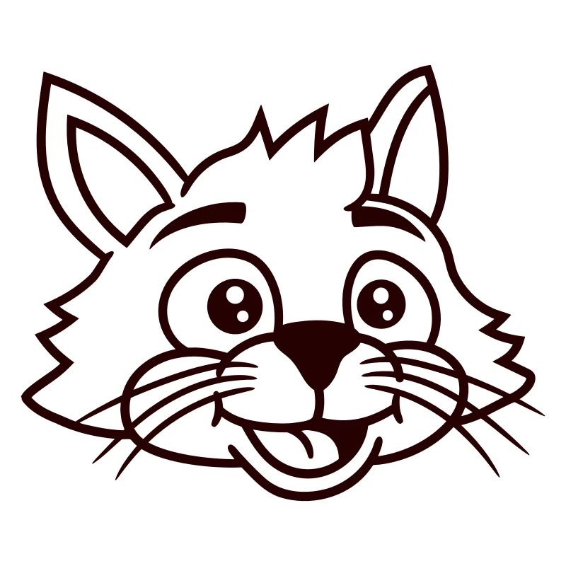 Mignon visage de chat heureux rire tête de chaton