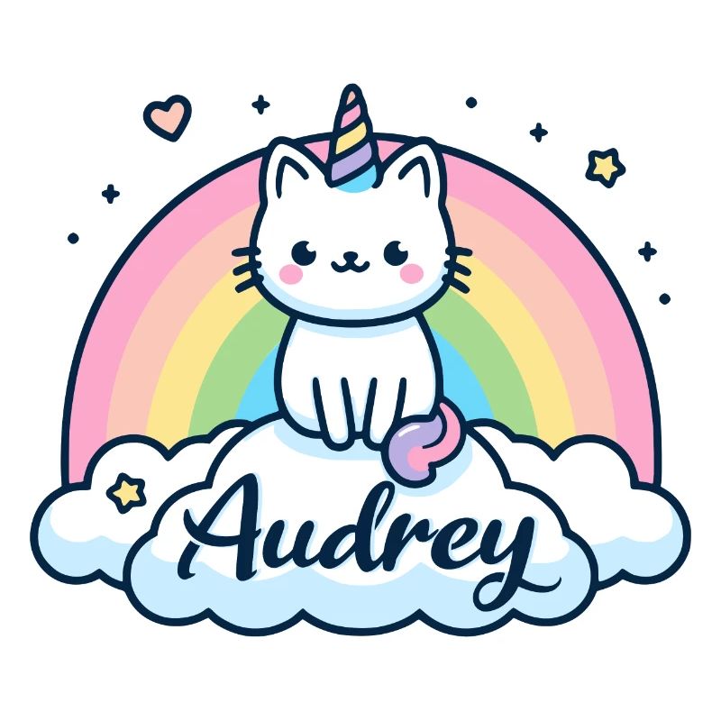 Audrey Nom Prénom Licorne Chat