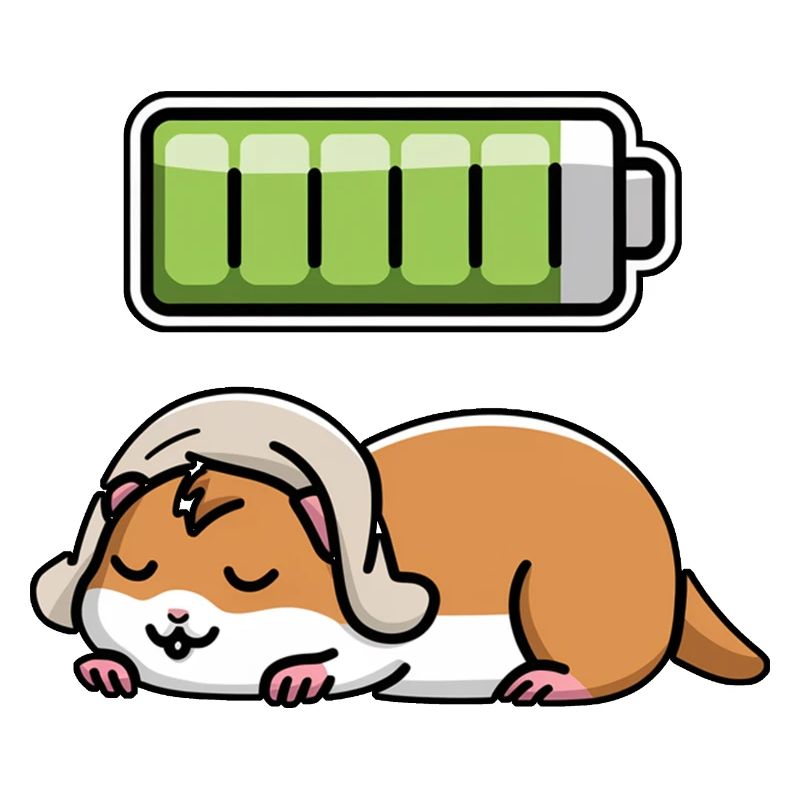 Hamster Sleeping Recharging Night Bedtime