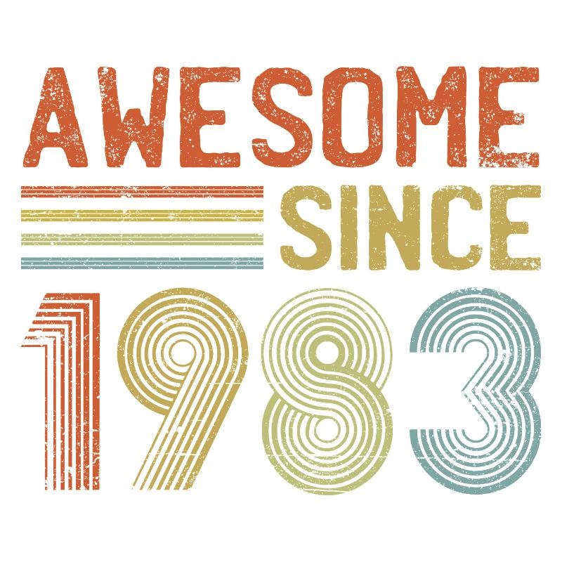 Vintage 1983 Retro Text Design