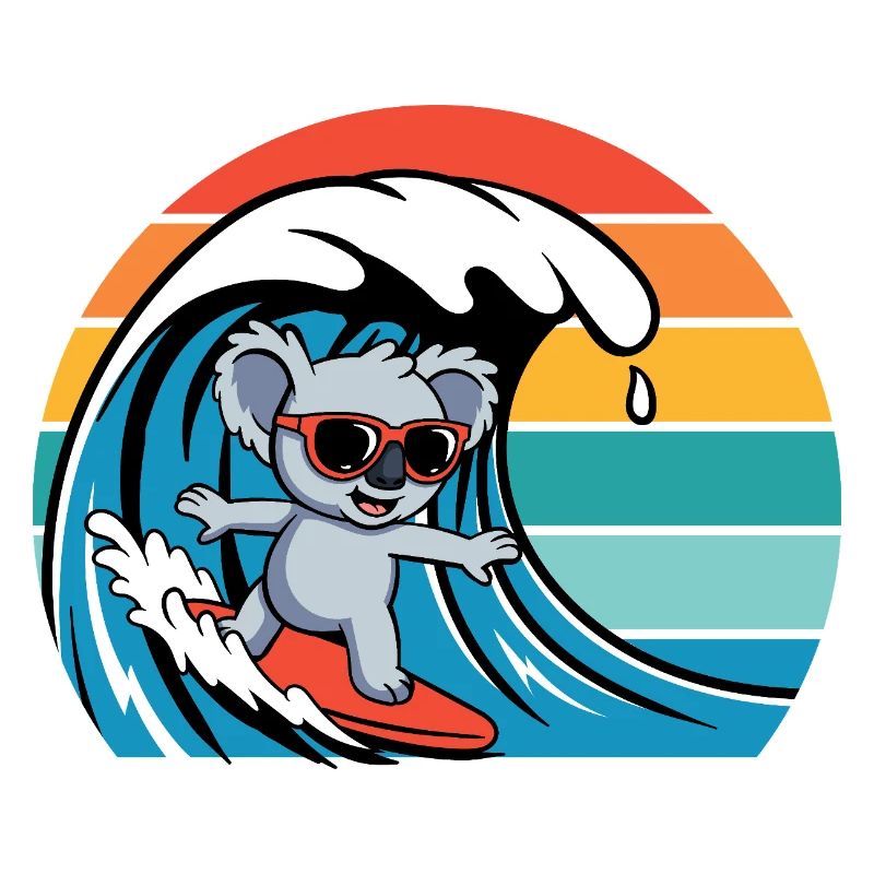 Koala ours avec lunettes de soleil Retro Surfers Koala