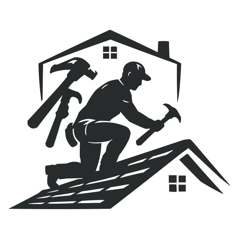 Dachhandwerker Silhouette Dachdecker