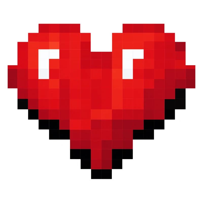 Retro Pixel Heart Video Game