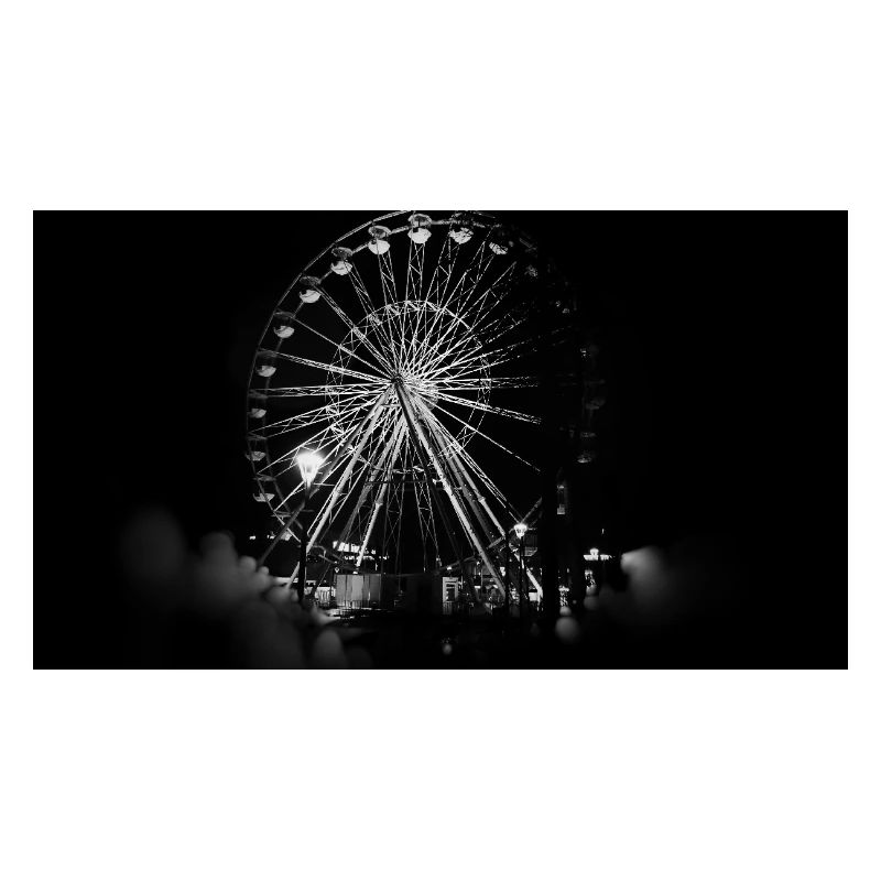 Ferris wheel b&w