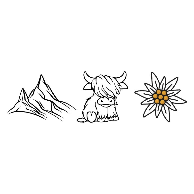 Mountains Cow Edelweiss_Wandershirt