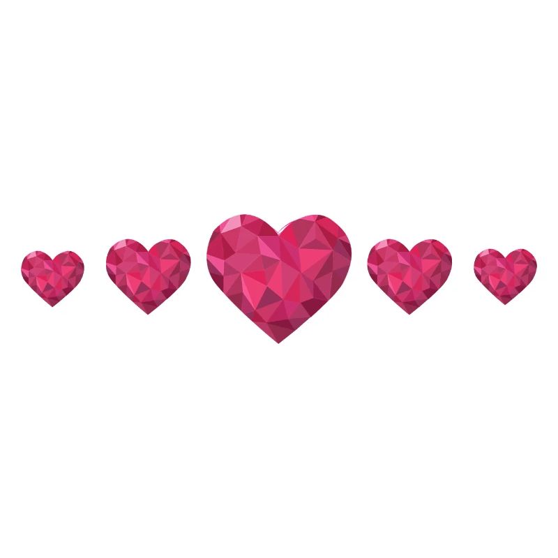 Cœurs géométriques Rose Polygon Design Love